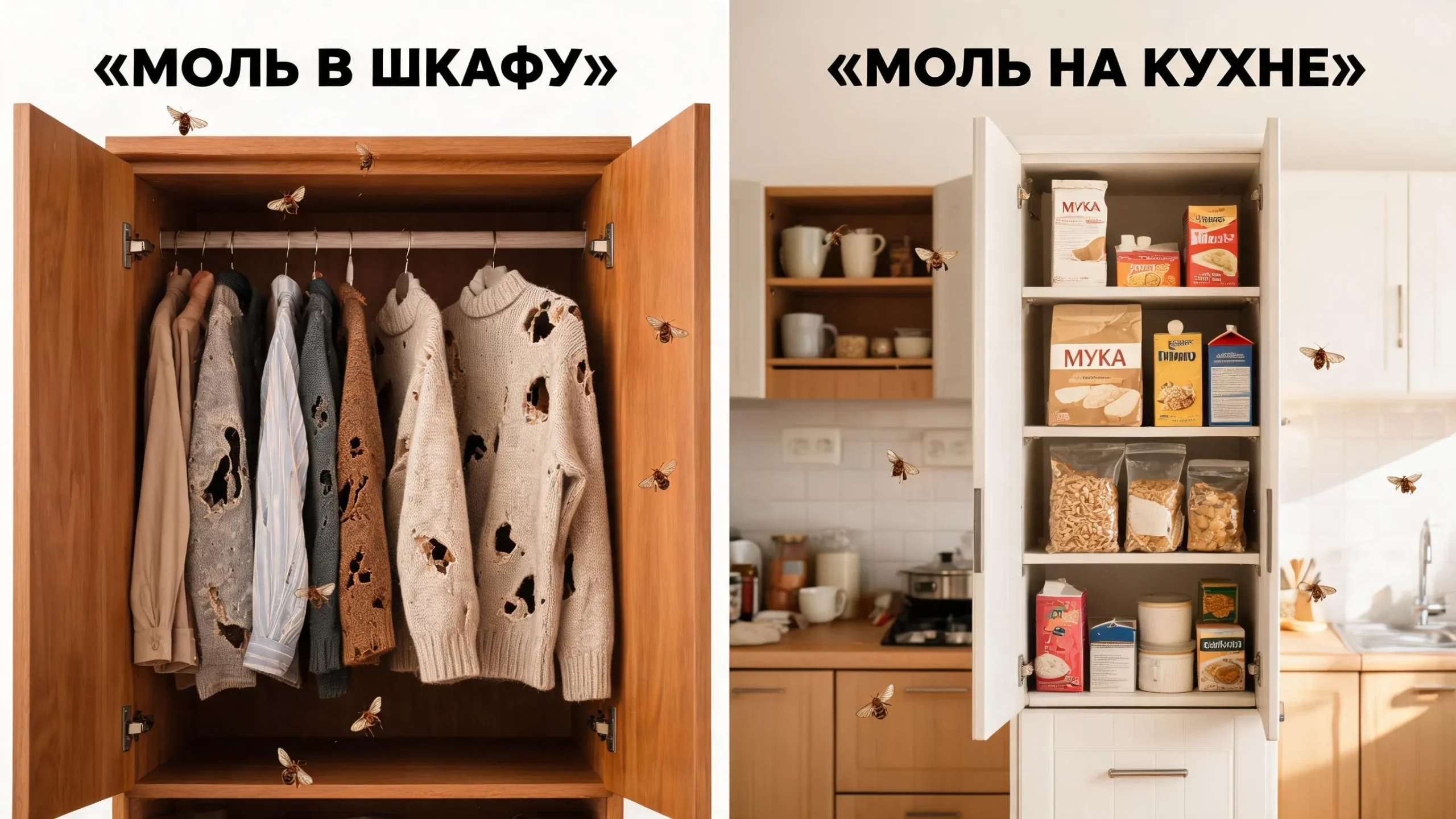 Моль в шкафу и на кухне